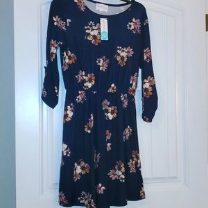 NWT French Grey blue floral dress